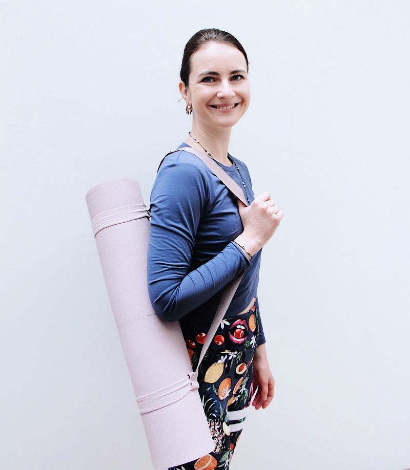Daria with her yoga mat